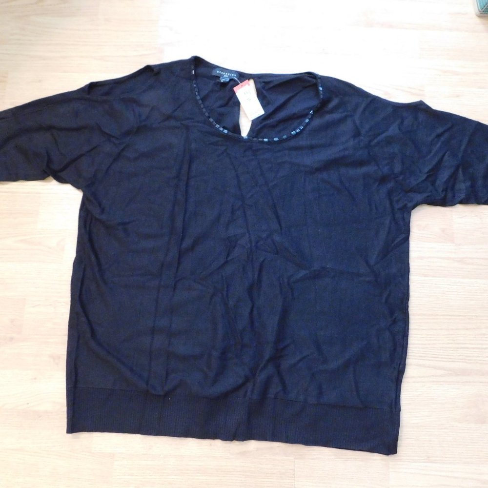 3X Knit Black Top - New